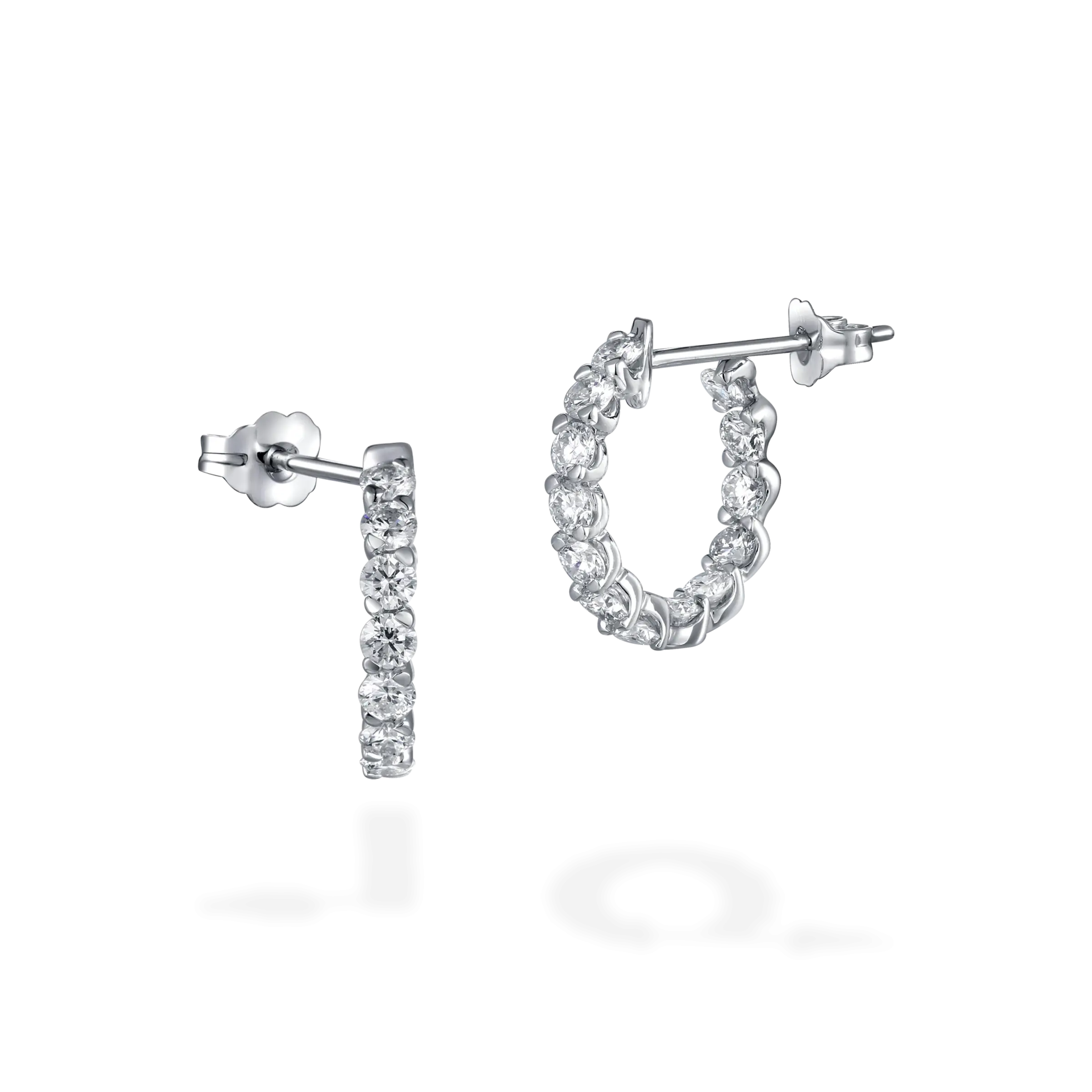 Mini ice eternity rose-cut diamond hoops
